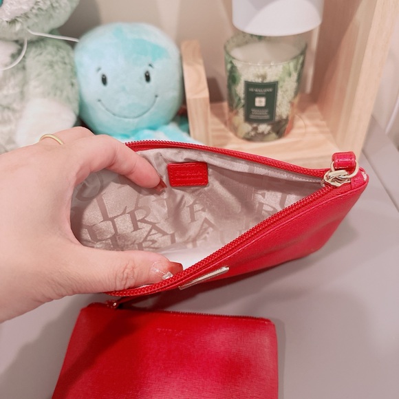 FURLA Leather Wristlet Clutch Pouch Bag/coin purse Bundle/NWT - Picture 3 of 10